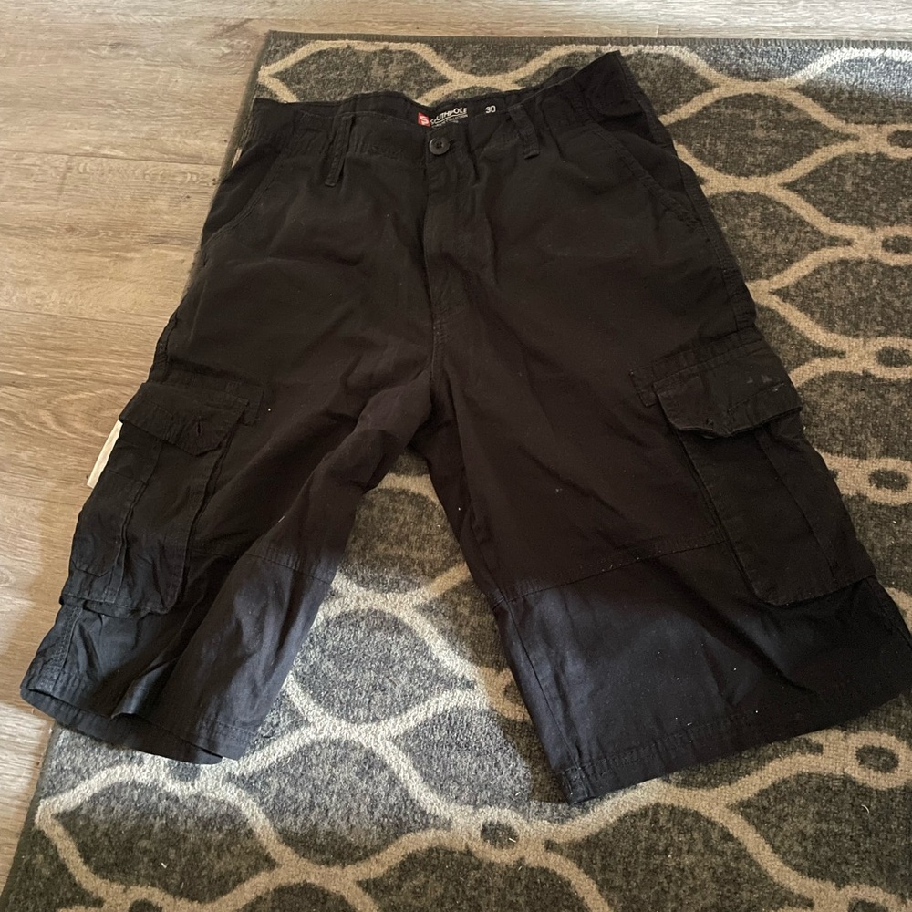 Black cargo shorts